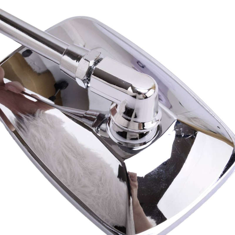 Pair Motorcycle Rectangular Side Mirror 10mm Fit For Honda Suzuki Kawasaki