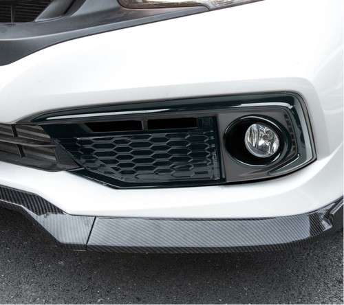 Pair Glossy Black Fog Light Cover Trim Fit for Honda Civic Sedan 10th 2016-2020