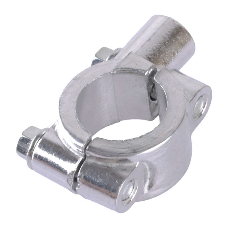 Silver 20mm-25mm Motorcycle HandleBar Side Mirror Thread Mount Holder Clamp