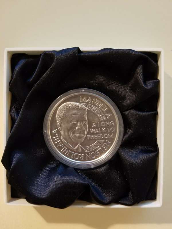 1993 Nelson Mandela Nobel Peace Prize Silver Medal in box encapsulated