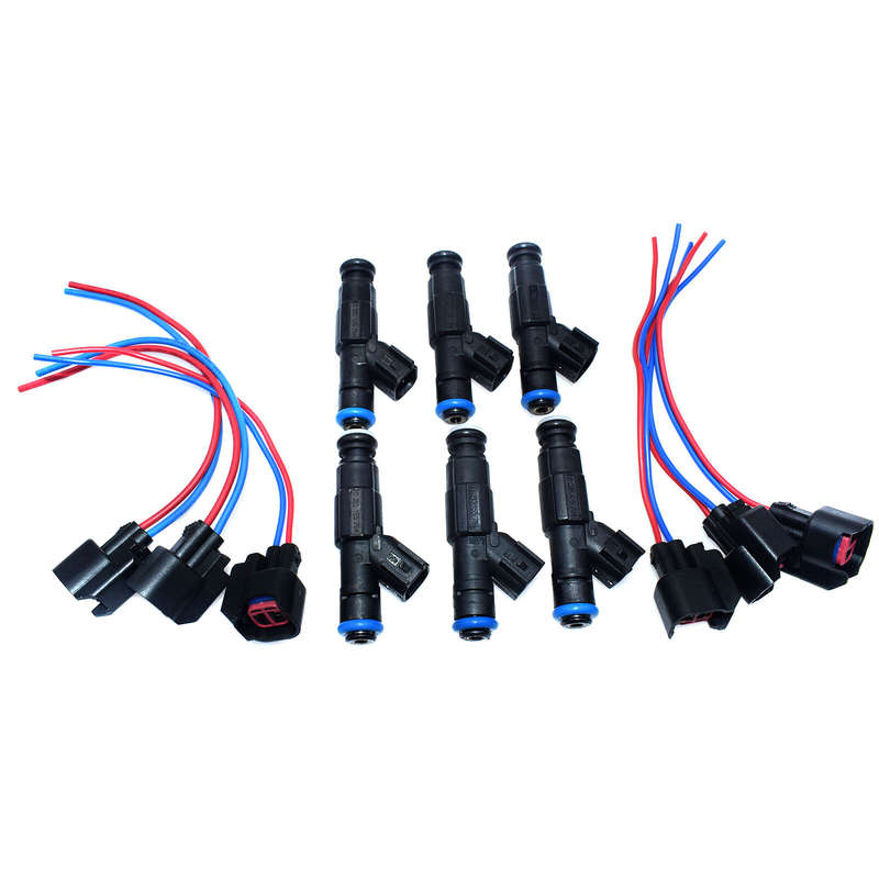 6 Set Fuel Injector & Connector 280155784 For 99-04 Jeep Cherokee Grand Wrangler