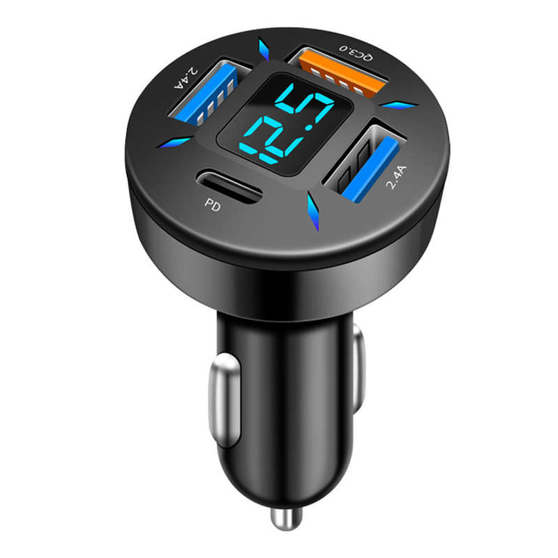 4USB Ports Fast Charging Car Cigarette Lighter Socket Splitter Power Adapter jk