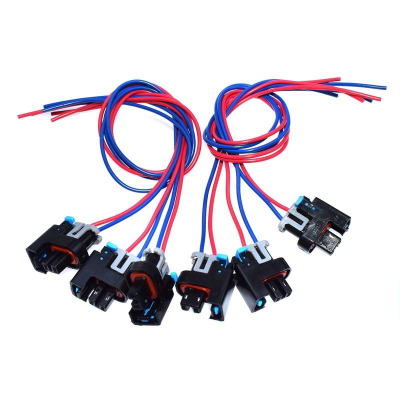 6PCS Harness Connector 2-way for GM Saturn Fuel Injector 575356 1P1575 PT2135