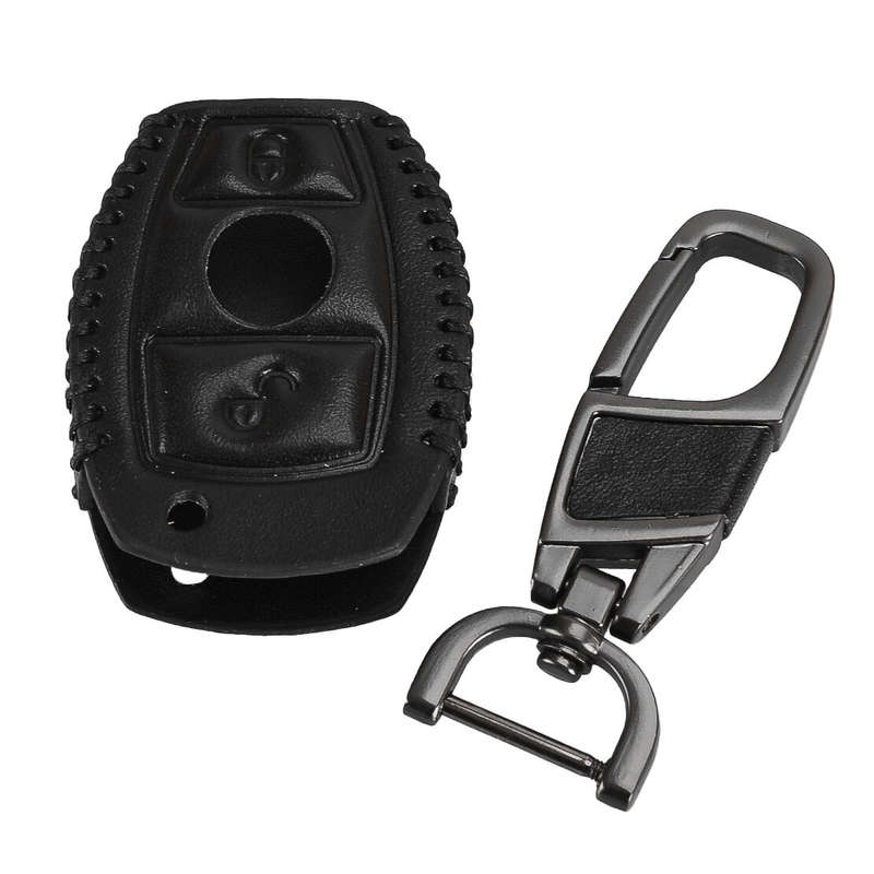 Black PU Leather Car Key Fob Cover Case Fit for Benz A B C E G R Class CLA SLS