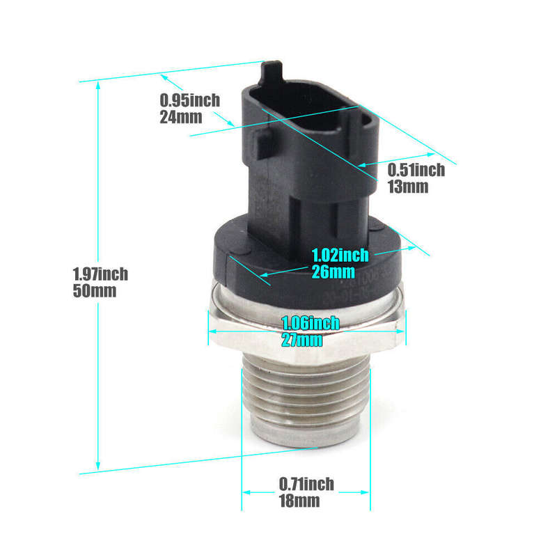 0281006327 Fuel Rail Pressure Sensor For Dodge Cummins Diesel 2007- 12 6.7L USA