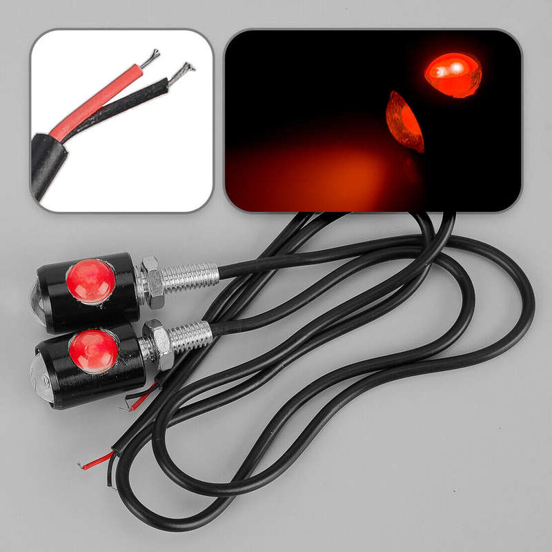 2pcs Universal Mini LED Motorcycle Turn Signal Indicator Blinker Light