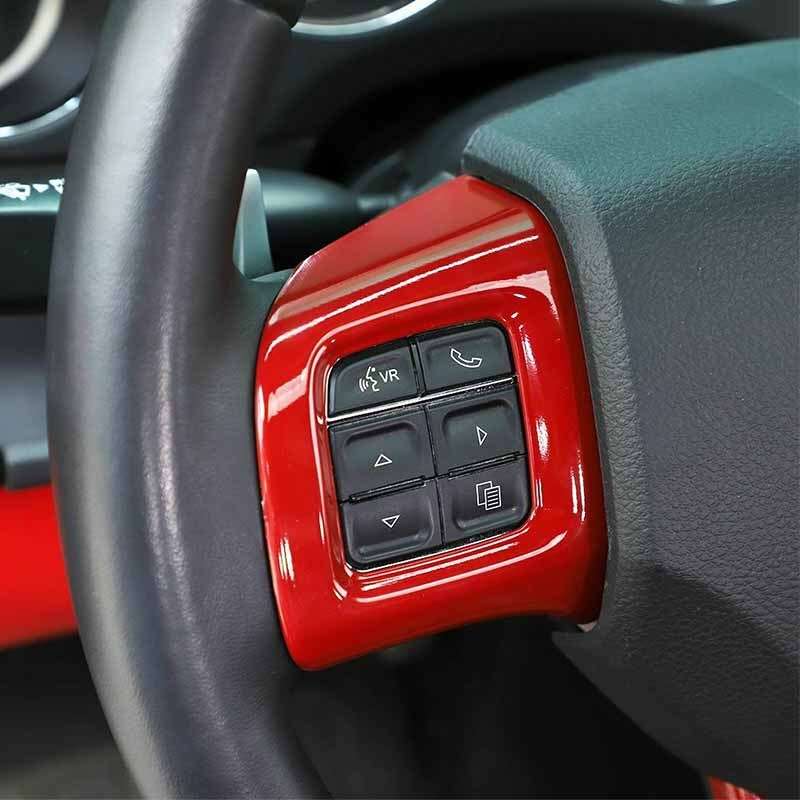 Red Steering Wheel Decoration Cover Trim Fit for Dodge Challenger 2009-2014