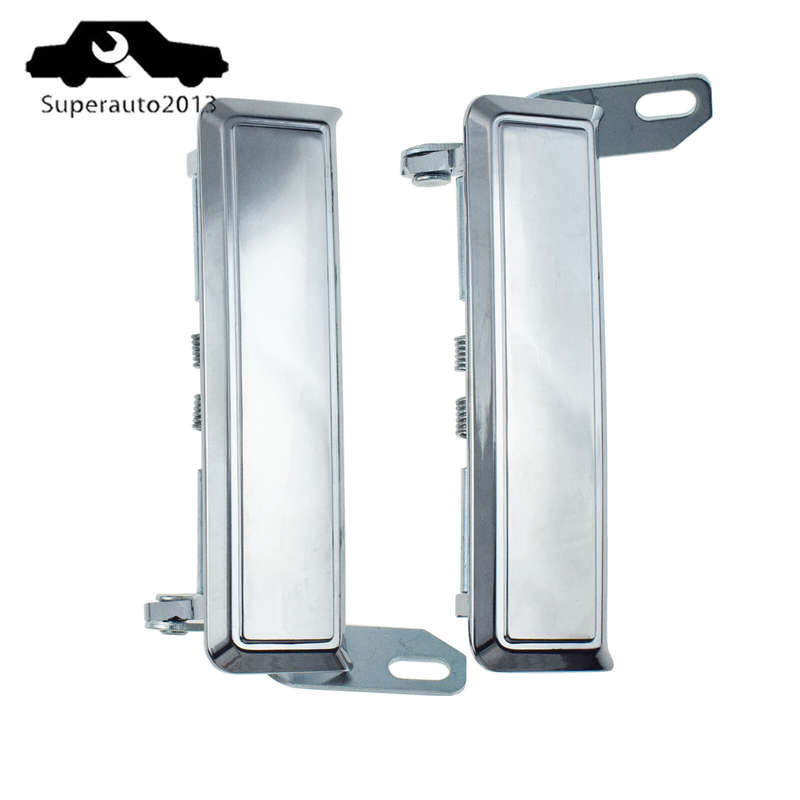 Pair Front Left + Right Door Handles Chrome For 1975-1984 Toyota Land Cruiser
