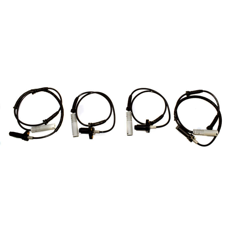 New Set 4Pcs ABS Wheel Speed Sensor Front Rear For BMW 34521182159 34521182160
