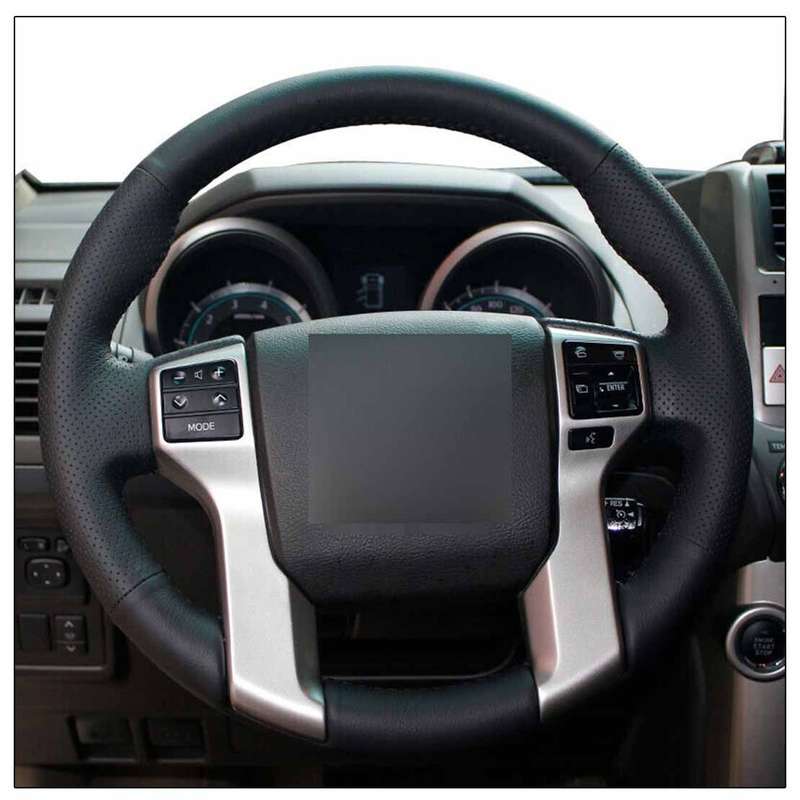 Fit For Toyota Tacoma 4Runner Car Black Leather Steering Wheel Cover DIY Wrap