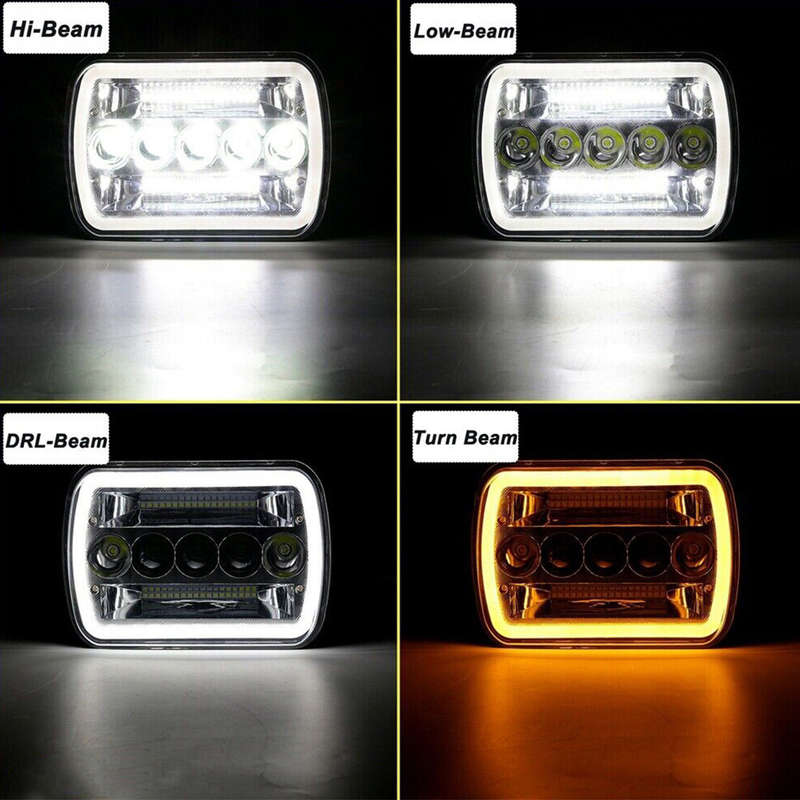 2x Headlights Hi/Lo DRL Daytime Driving Light fit for Jeep Chevy GMC Ford