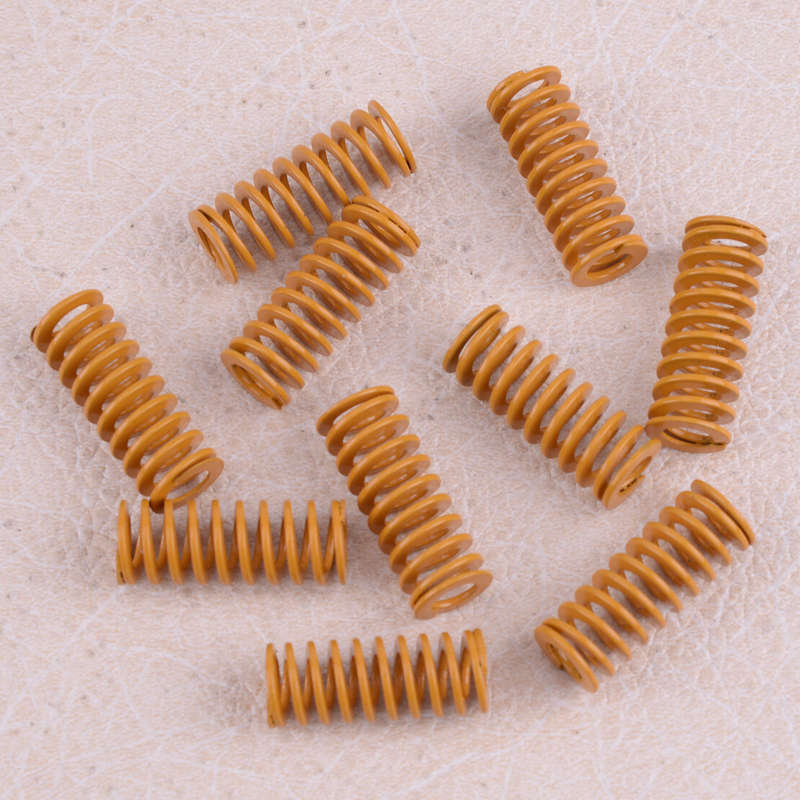 10pcs 8mm OD 20mm Length Light Load Stamping Compression Mould Die Spring Yellow