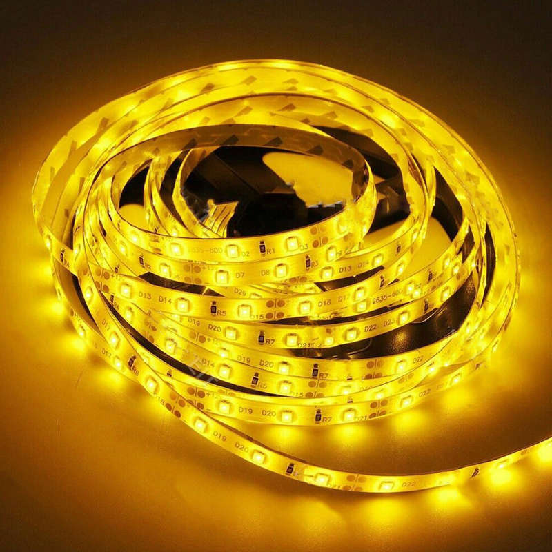 1X 5M 12V Amber LED Waterproof Strip Light Fit For Boat Truck Car RV ATV