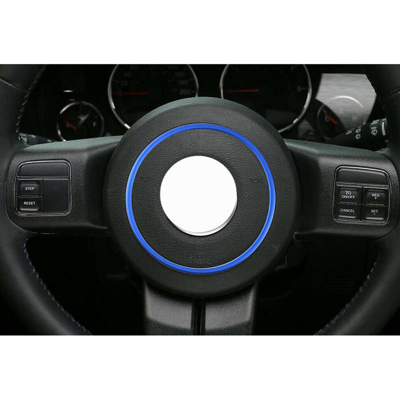 Blue Steering Wheel Center Trim Ring Fit For Jeep Wrangler Compass Patriot New
