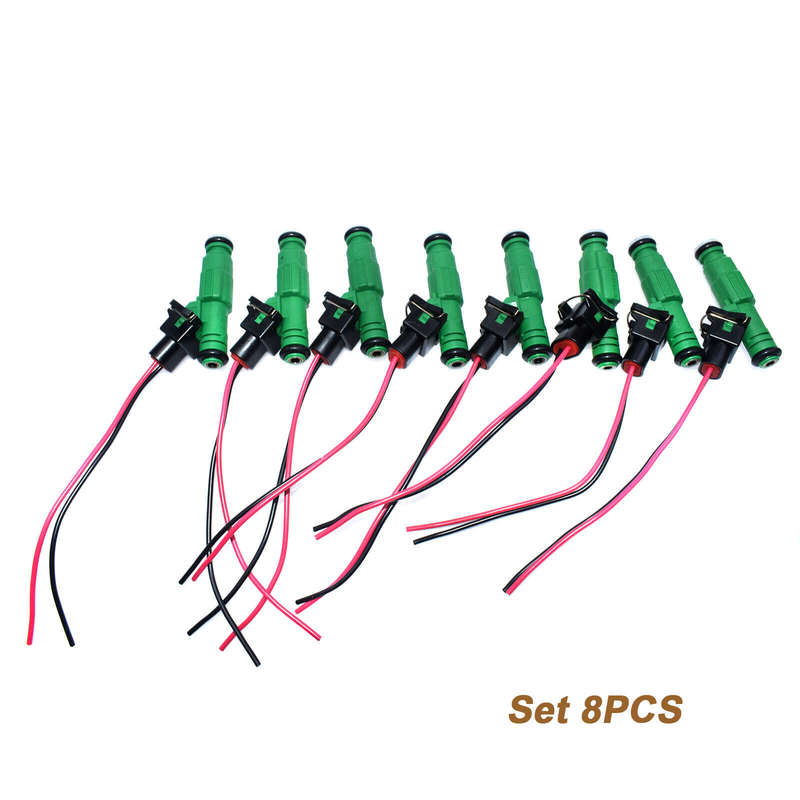 8 Sets Fuel Injector w/ Pigtail 42Lb/hr 440CC for Chevy Ford Dodge 0280155968