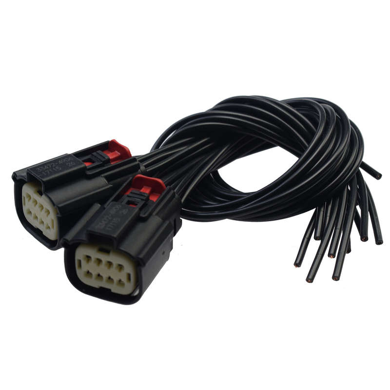 2PCS Headlight 6-Pin Wire 8Way Pigtail Connector For 2016-18 Chevrolet Silverado