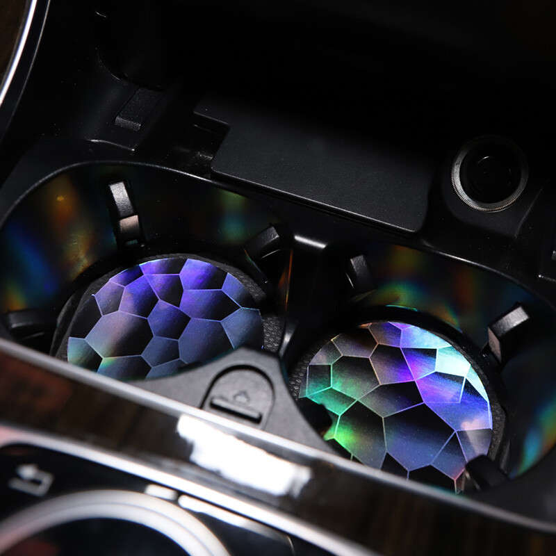 Holographic Cup Holder Insert Coasters Pads Mats Universal