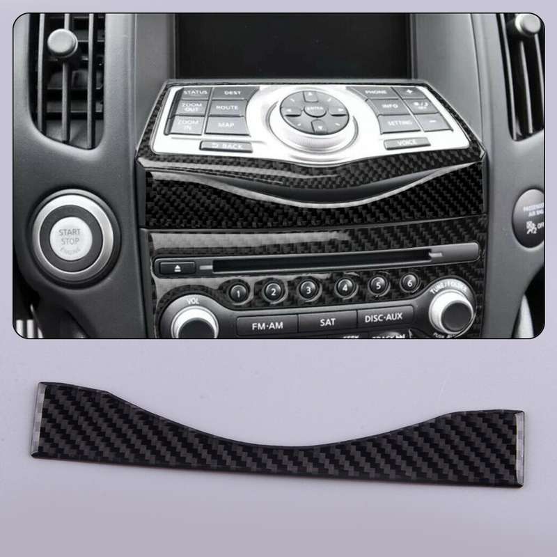 Carbon Fiber Interior Console GPS Navigation Cover Fit For Nissan 370Z 2009-2020