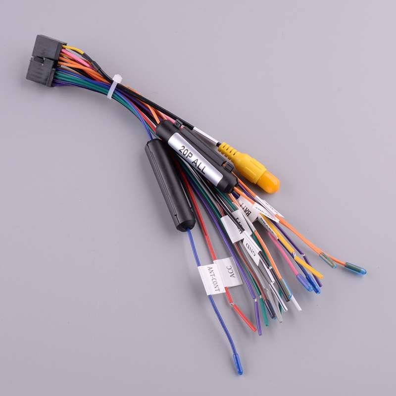 New 20 Pin Wiring Harness Plug for 1 2 DIN Android Stereo Radio DVD Power Cable