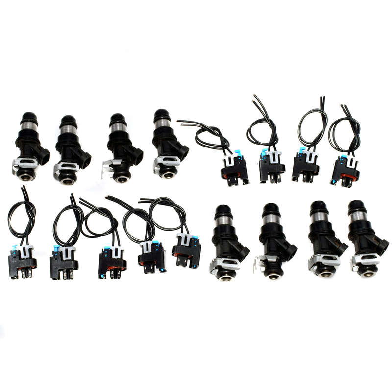 Fuel Injector & Pigtail Wire Connector Set 17pcs Fit 01-07 GMC Cadillac 17113553