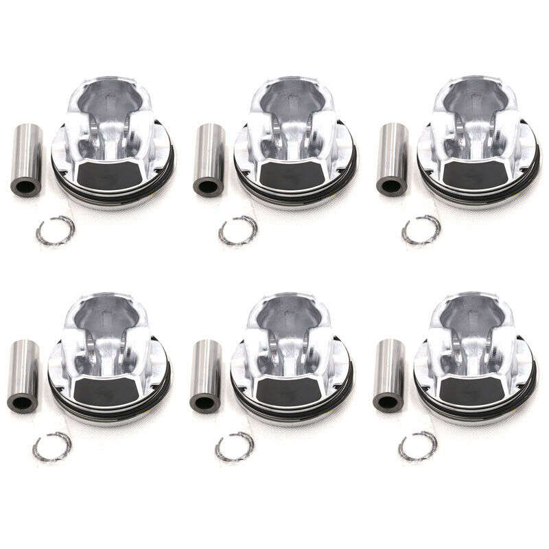 6x piston & rings 11257577581 for BMW N54B30A E60 E61 E90 E91 E92 E82 135i 335i