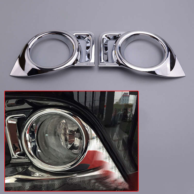 2pcs Chrome Front Fog Light Cover Trim Fit for Toyota Highlander 2014-2016