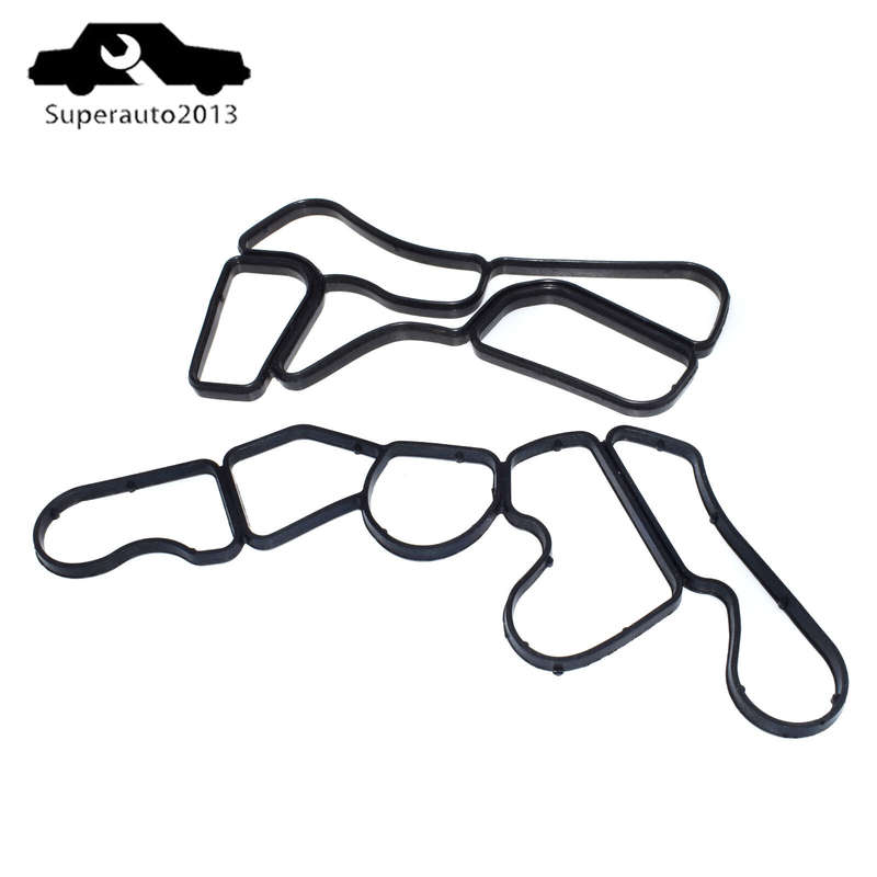 2PCS Engine Oil Filter Housing & Oil Cooler Gasket For Mercedes-benz C230 CL550