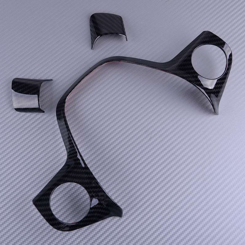Carbon Fiber Look Steering Wheel Cover Trim Fit for Ford C-MAX 13-18 Focus Kuga
