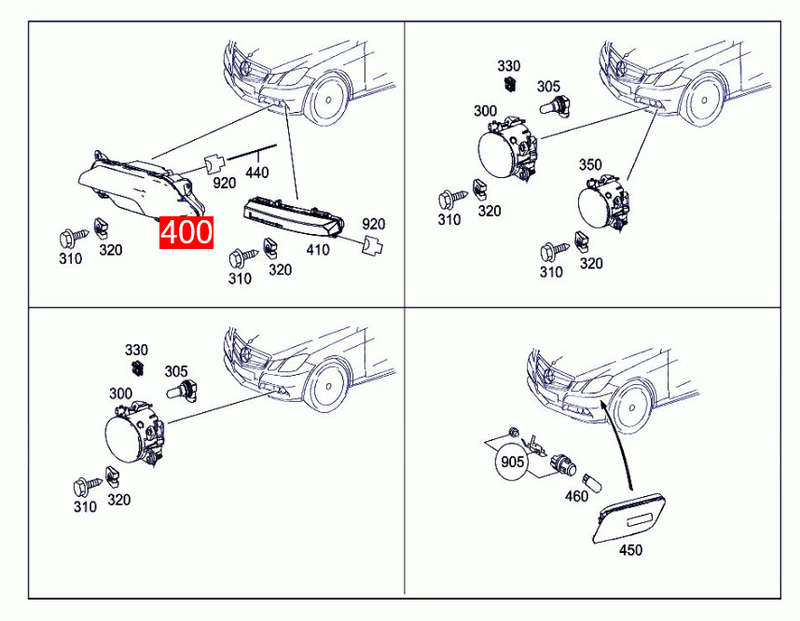 Left Daytime Running Light For Mercedes Benz E350 E550 2010-2016 E63 AMG 2010-15