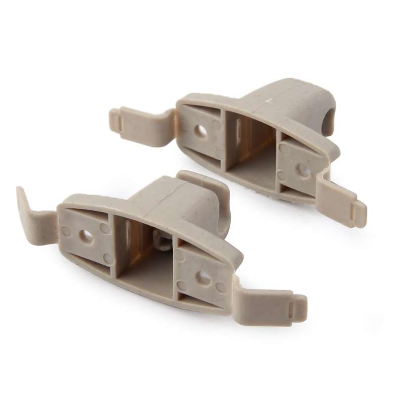 2x Beige/Grey Sun Visor Clip Set Fit For BMW E46 M3 323Ci 328Ci 325xi 323i 330xi