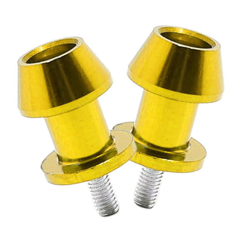 8MM Swingarm Spools Coil Slider Stand Screws M8 2pcs Gold Motorcycle