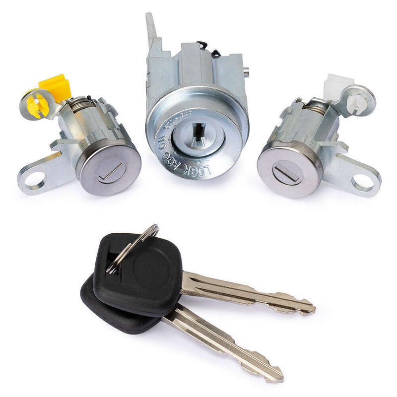 Ignition Switch Lock Key and Front Door Lock Cylinder Set for Toyota Tacoma