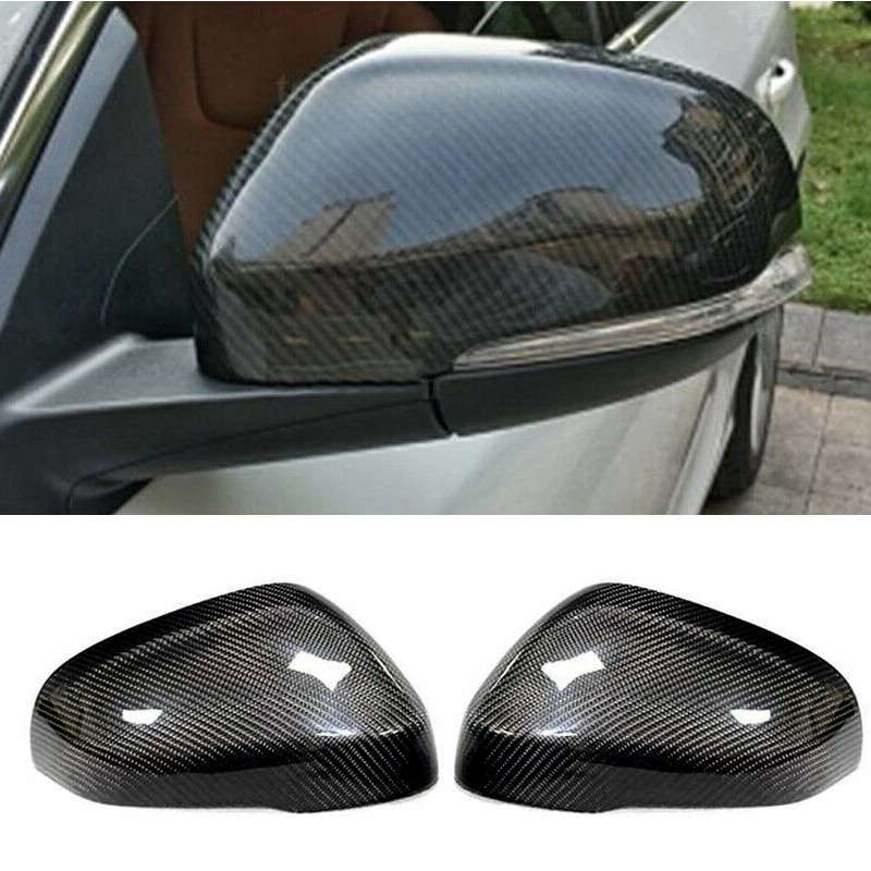 1Pair Carbon Fiber Side Mirror Covers Caps Fit for Volvo S60 V60 V40 11-2017