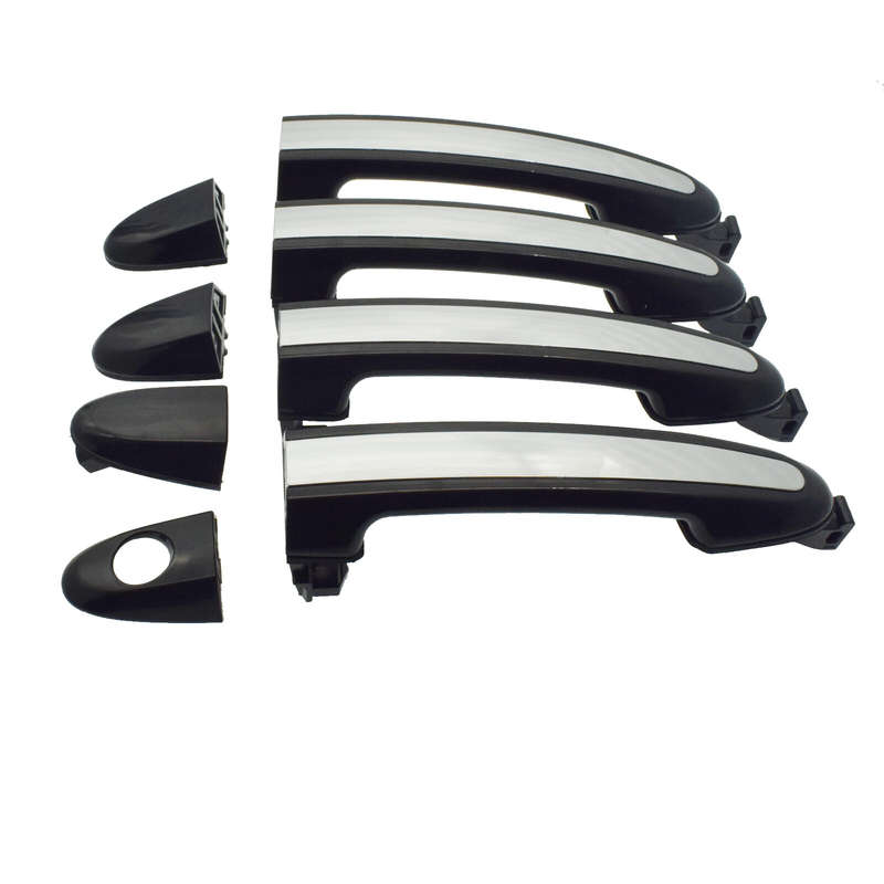 4PCS Front Rear Outside Door Handles Chrome Black for Hyundai Santa Fe 2007-2012