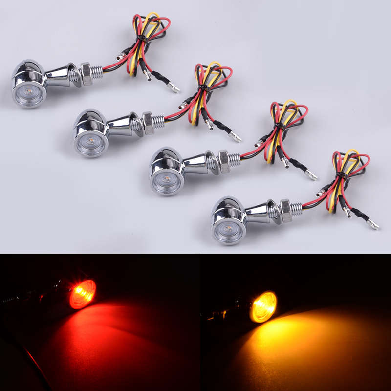 4pcs Motorcycle Mini Turn Signals Lamp Blinker for Dirt Bike Street Bike Use