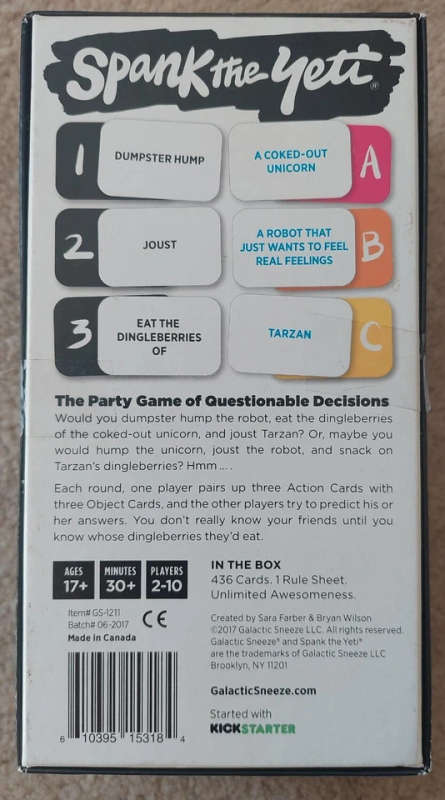 Spank The Yeti: The Party Game of Questionable Decisions (Adult Party Game)