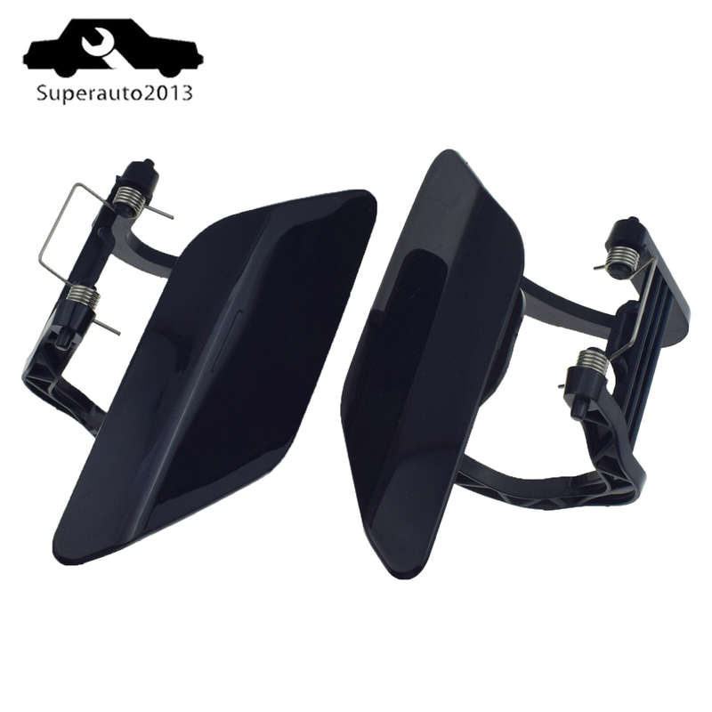 Pair Front LH RH Headlight Washer Nozzle Cover For 2010-2013 Mercedes-Benz E550