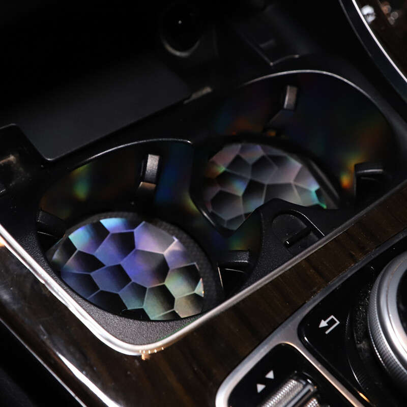 Holographic Cup Holder Insert Coasters Pads Mats Universal