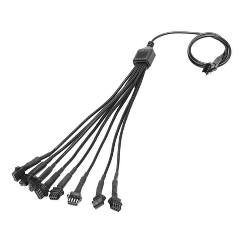 RGB Splitter Cable 1 Female to 8 Female 4 Pin Extension Connector 8 way