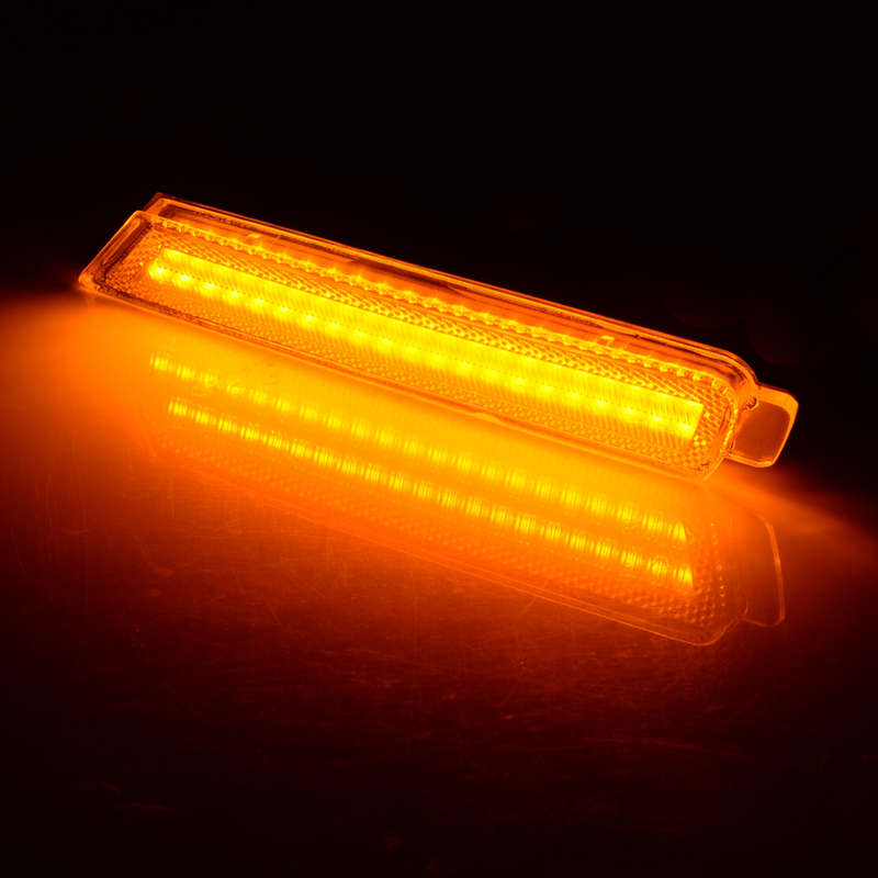 2PCS Clear Lens Front Amber LED Side Marker Light fit For Chevy Camaro 2010-15