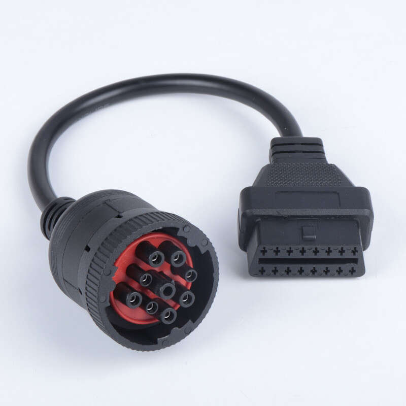 J1939 9 Pins to OBD2 Female Male 16 Pin Connector Adapter Truck Diagnostic Cable