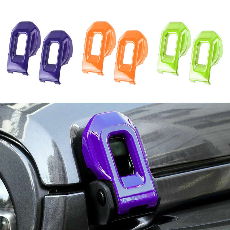 Front Engine Hood Lock Buckle Cover Trim ABS Fit For Jeep Wrangler JL 18-2021