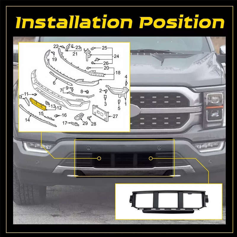 ML3Z17B968BB ML3Z17B968BA Front Bumper Lower Guard Cover For 2021-2023 Ford F150
