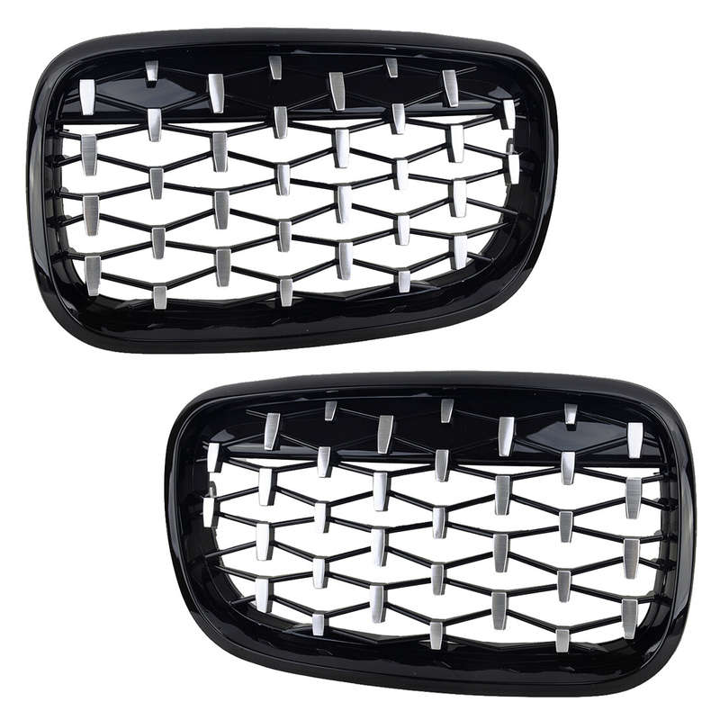1Pair Car Front Kidney Grille Diamond Grill Fit for BMW X5 E70 X6 E71