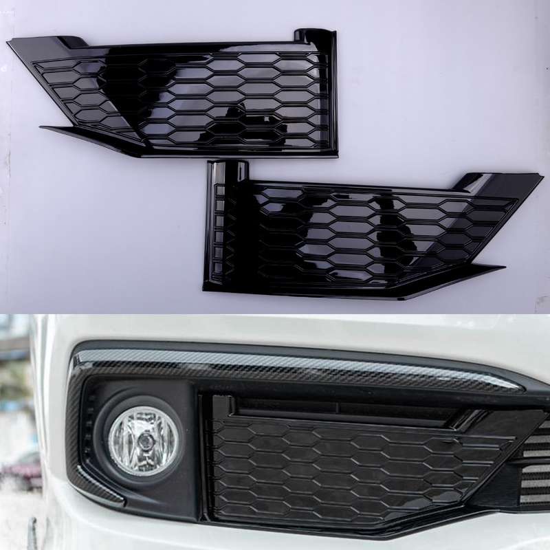 Pair Glossy Black Fog Light Cover Trim Fit for Honda Civic Sedan 10th 2016-2020