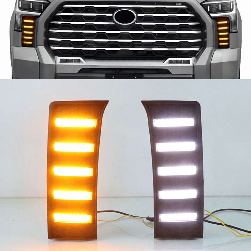 1Pair Front Daytime Running Light Fog Lamp Fit for Toyota Tundra 2022-23 New