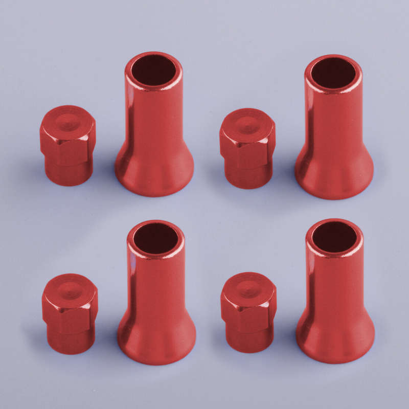 4sets Car Tire Wheel Stem Air Valve Caps & Sleeve Cover Auto Accessories Red