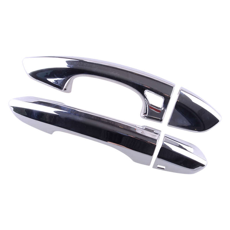 1Set Silver Exterior Door Handle Cover Trim ABS Fit For Ford Edge 2015-21 New