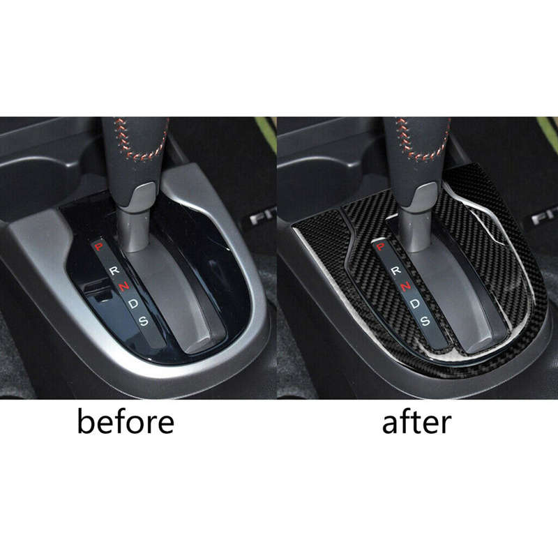 Carbon Fiber Gear Shift Panel Cover Trim Fit For Honda FIT JAZZ 2014-2018