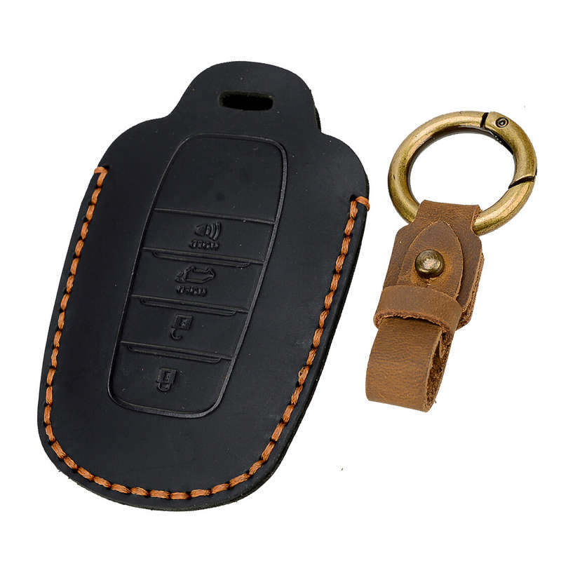 Leather Remote Key Fob Cover Case Holder Fit for Toyota Camry Prado